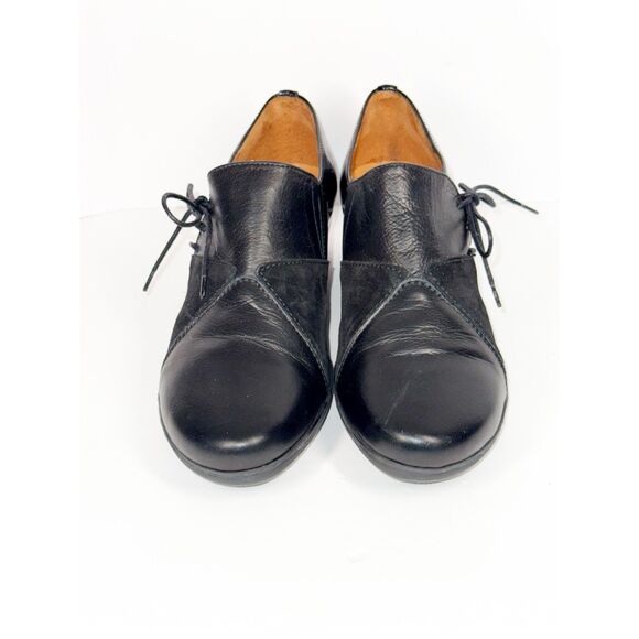 Hispanitas Extra Light Lace Up Shoes Black Leather Wedge Comfort Classic 40/9 - Picture 6 of 16
